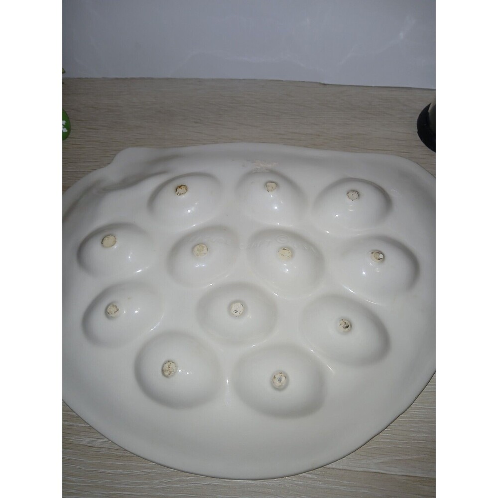 Treasure Craft Chicken Shaped Serving Platter Deviled Eggs Easter USA Vintage - Picture 6 of 13